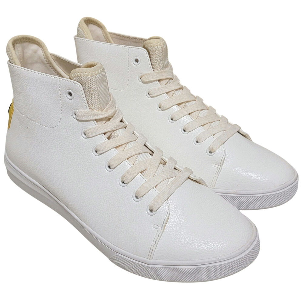 Kingside Men William High Top Sneakers  Size US 8M White Faux Leather